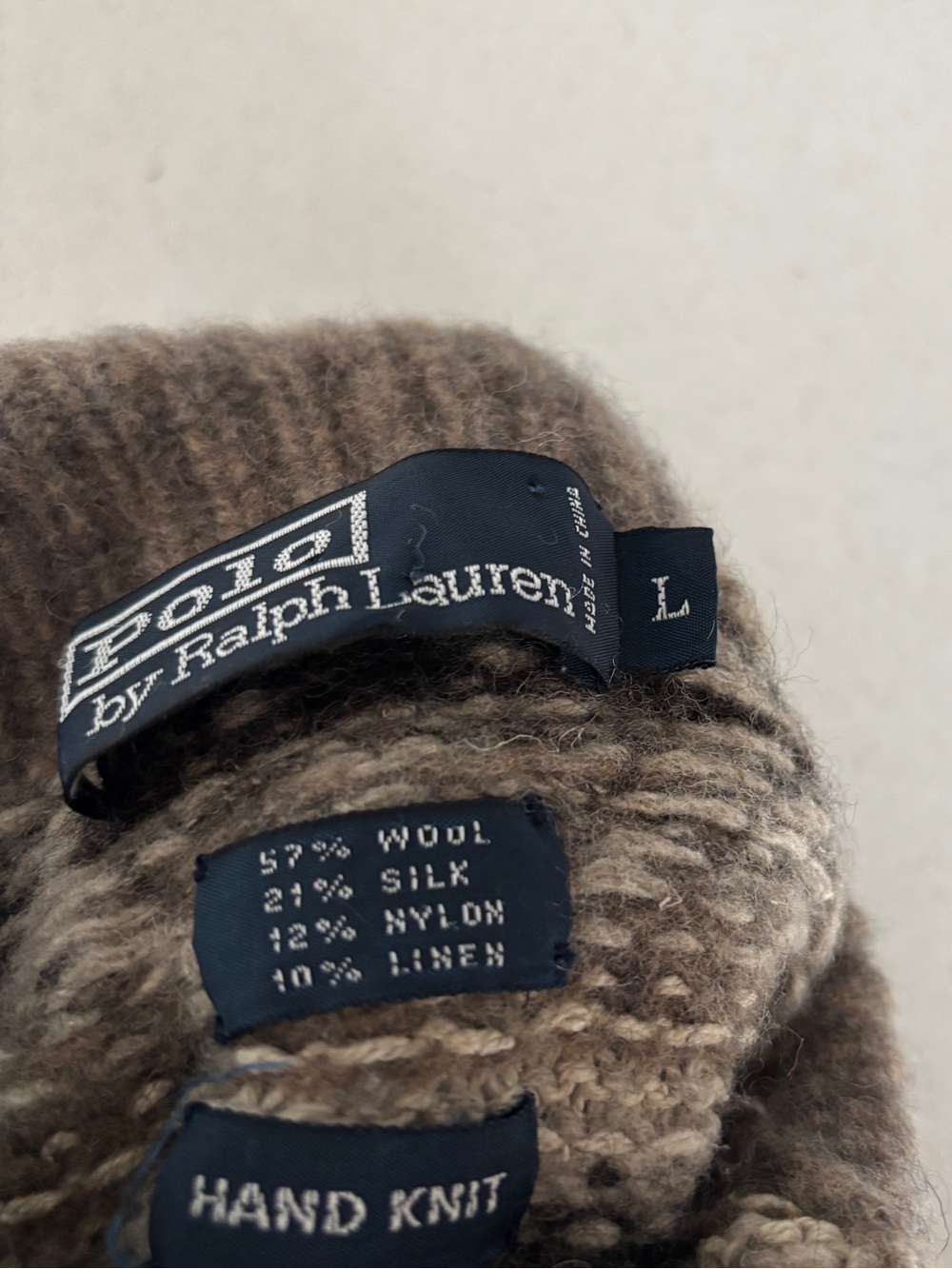Vintage Polo Ralph Lauren Hand Knit Fair Isle Wool Silk Turtleneck Sweater - Picture 2 of 6